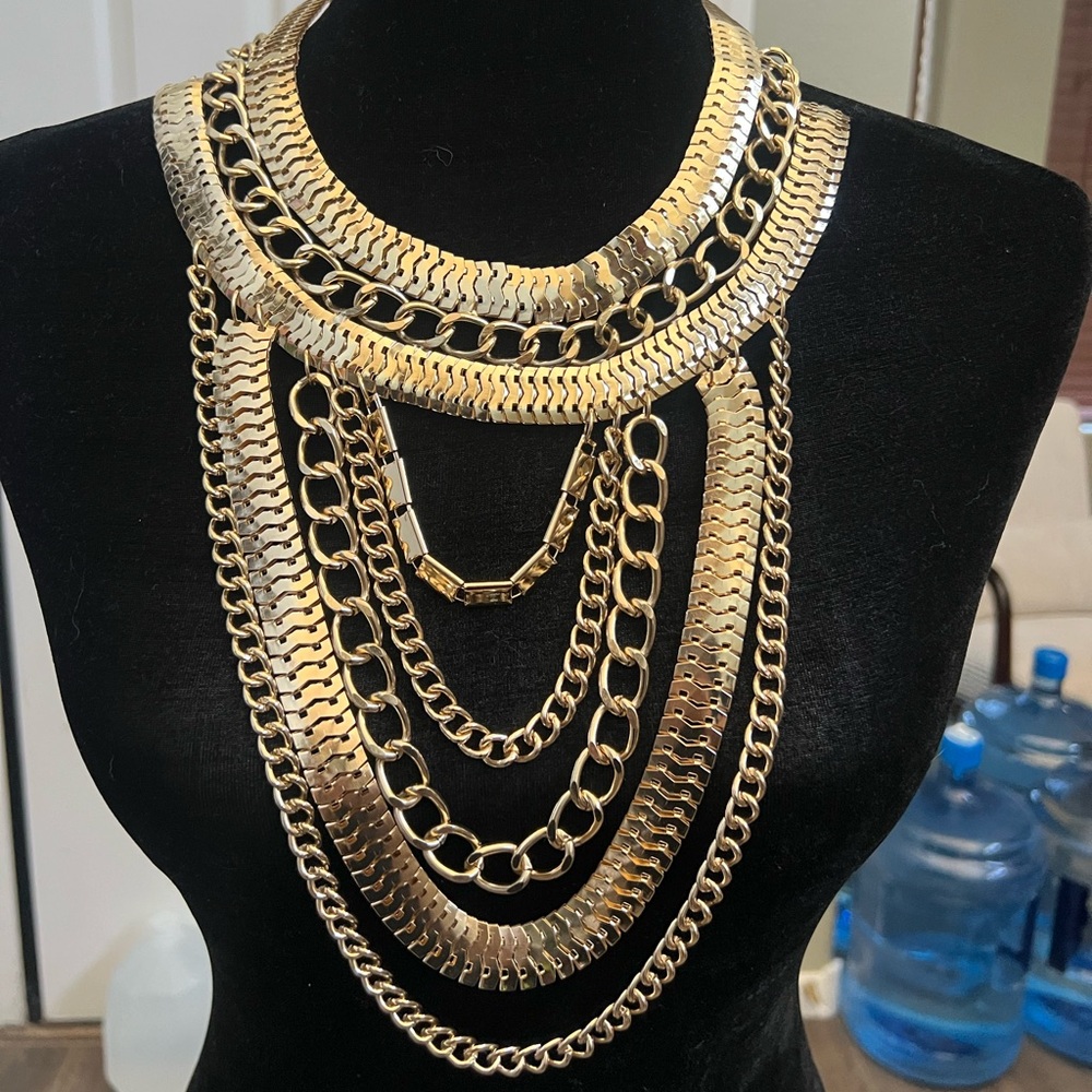 Cleopatra style costume layered necklace